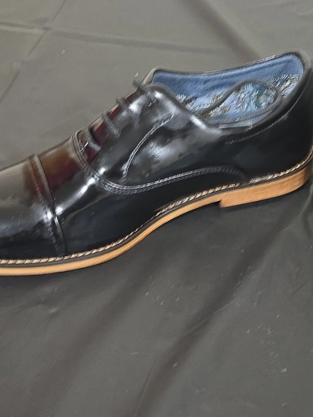 Bruno Marc Men's Black Patent Leather Cap Toe Oxford Dress Shoes Size 3